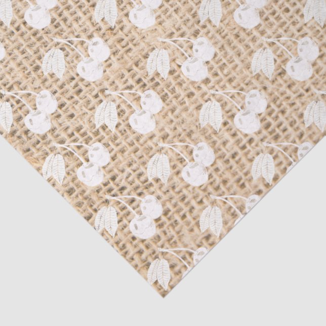Papel De Seda Burlap e White Cherries (Detalhes)