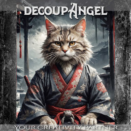 Papel De Seda Bushido Feline Spirit - Decoupage -