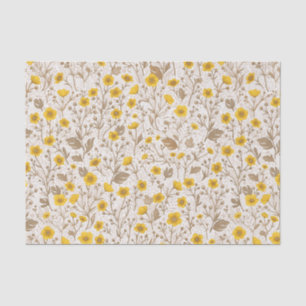 Papel De Seda Buttercups, amarelo e marrom