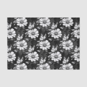 Papel De Seda Butterfly On Flower Patterne Design - Preto