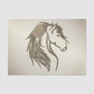 Papel De Seda Cabeça de Cavalo de Platina Queimada