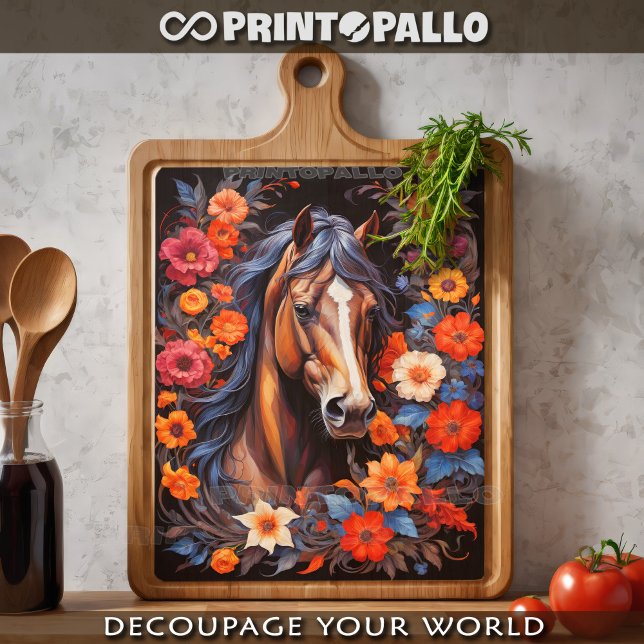 Papel De Seda Cabeça de cavalo em desfile de flores mágicas (Criador carregado)