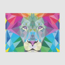 Papel De Seda Cabeça de Leão Geométrico