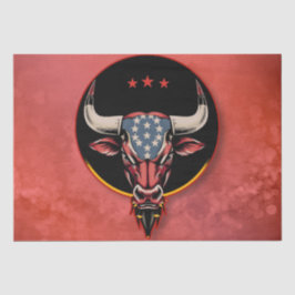 Papel De Seda Cabeça de touro Patriótica, um touro Americano