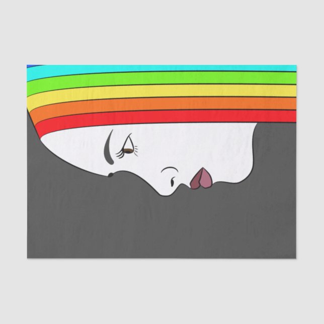 Papel De Seda Cabelo arco-íris (Frente )