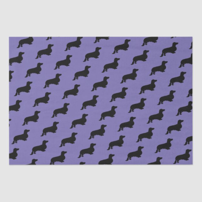 Papel De Seda Cabelo Longo Dachshund - Silhouette 1 (Frente )