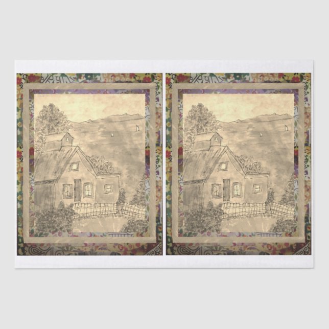 Papel De Seda Cabina no lago (Frente )