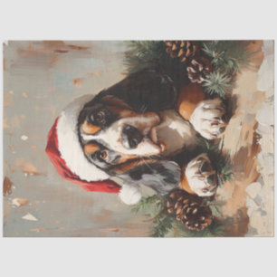 Papel De Seda Caça-Basset em uma Decoupage de Pintura de Óleo de