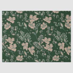 Papel De Seda Caçador e flores cobertas cor-de-rosa corais