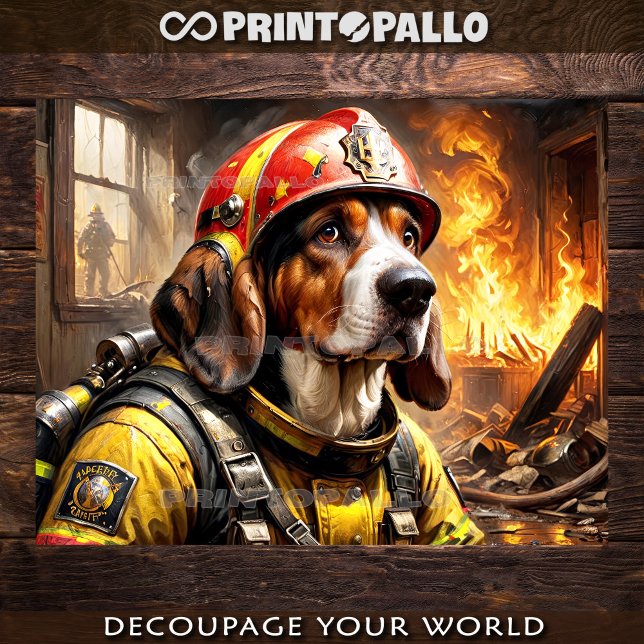 Papel De Seda Cachorro Basset Hound como Bombeiro -  (Criador carregado)