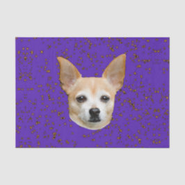 Papel De Seda Cachorro Cachorro Cachorro Roxo Estrelas Amarelas