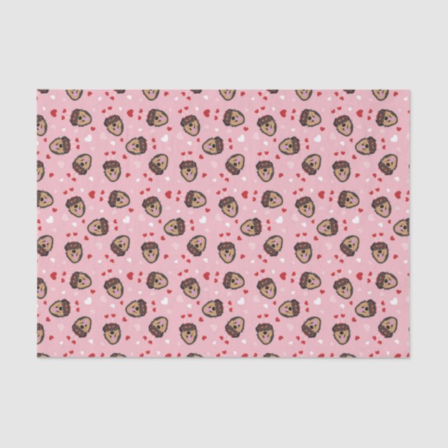 Papel De Seda Cachorro Cachorro Rosa Vermelho (Frente )
