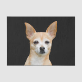 Papel De Seda Cachorro Chihuahua Cachorro bege Tan Preto Retrato