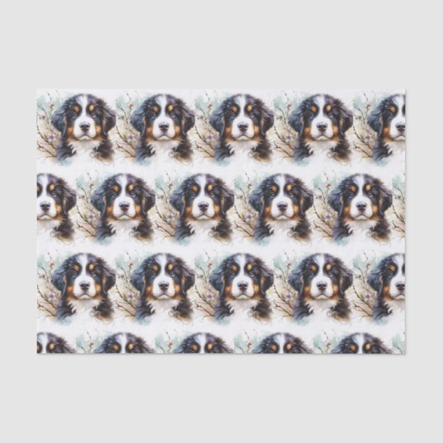 Papel De Seda Cachorro-da-montanha Bernese AI Puppy (Frente )