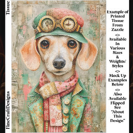 Papel De Seda Cachorro Dachshund Vestido com Pastéis Caprichosos