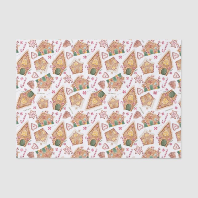 Papel De Seda Cachorro de Gingercake em aquarela branco Natal br (Frente )