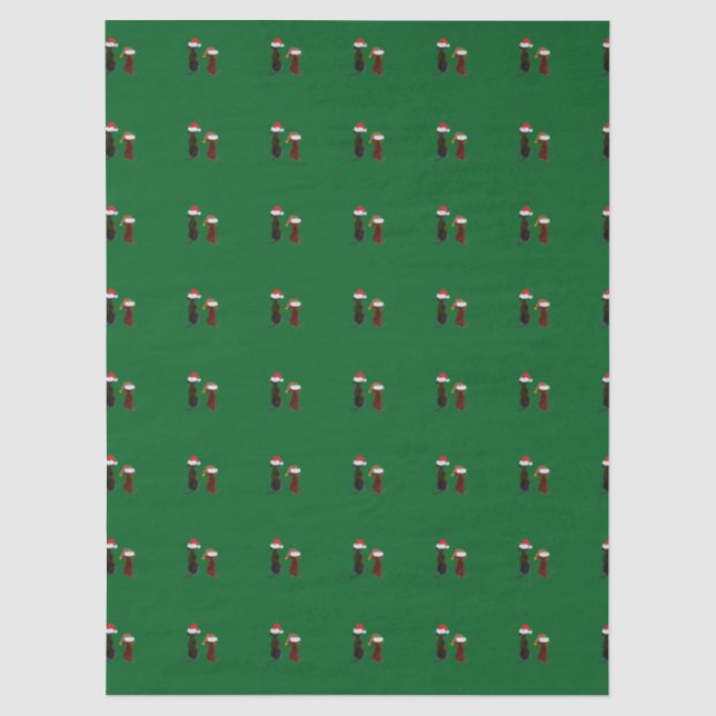 Papel De Seda cachorro de natal (Frente )