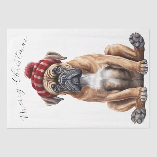 Papel De Seda Cachorro de Natal (Frente )