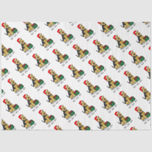 Papel De Seda Cachorro de Natal Papai Noel Chapéu Galês Terrie