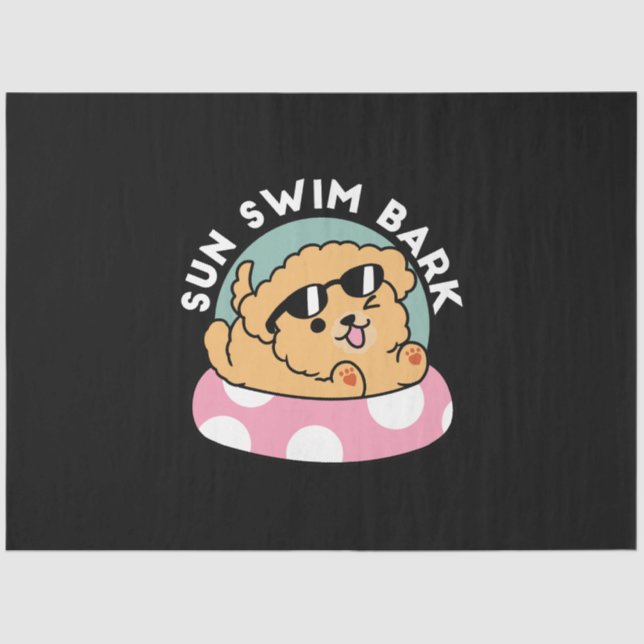 Papel De Seda Cachorro de verão - Cachorro flutuante com óculos  (Frente )