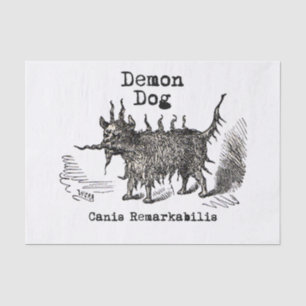 Papel De Seda Cachorro Demônio Vintage Engraçado