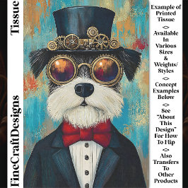 Papel De Seda Cachorro Fofo e Divertido Steampunk em Chapéu Alto