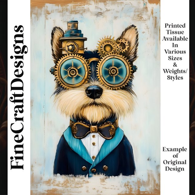 Papel De Seda Cachorro Fofo Yorkshire Terrier com Óculos de Nata (Criador carregado)