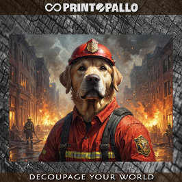 Papel De Seda Cachorro Labrador como Bombeiro -