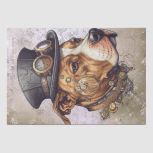 Papel De Seda Cachorro-Pitbull Steampunk
