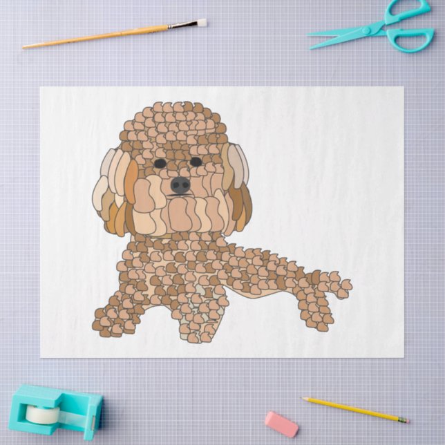 Papel De Seda Cachorro Poodle  (Arte )