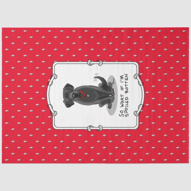Papel De Seda Cachorro preto roxo e giro preto Labrador (Frente )
