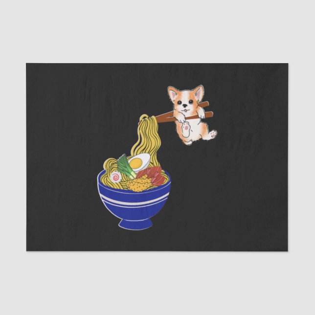 Papel De Seda Cachorro Ramen Corgi (Frente )