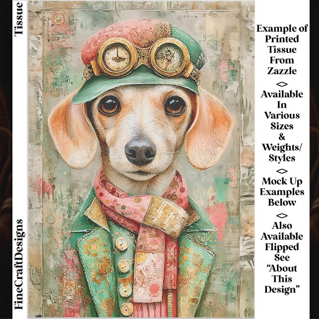Papel De Seda Cachorro Sausicha Vestido com Pastéis Caprichosos  (Criador carregado)