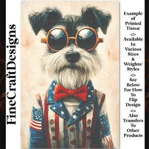 Papel De Seda Cachorro Schnauzer, Jaqueta Estilo Americano CC9 D