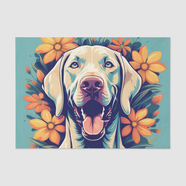 Papel De Seda Cachorro Weimaraner Repleto (Frente )