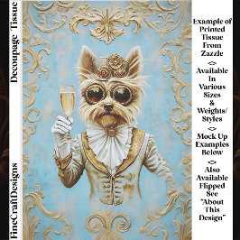 Papel De Seda Cachorro Yorkie Steampunk Charmoso Decoupage FR7L 