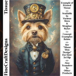 Papel De Seda Cachorro Yorkie, Terno Steampunk & Cartola CZ7 Dec