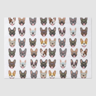 Papel De Seda Cachorros Franceses Bonitos Vestindo Óculos