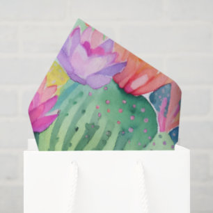 Papel De Seda Cactus Flower LOCATION Watercolor Art Desert