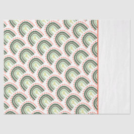 Papel De Seda Cactus Rainbow Orange White Modern Verde