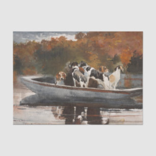 Papel De Seda Cães de Caça em Barco por Winslow Homer