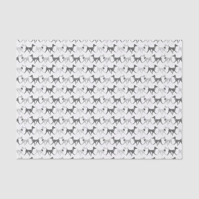 Papel De Seda Cães de passeio preto e branco (Frente )