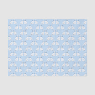 Papel De Seda Cães Espanhóis Clássicos Azul e Branco Stafford