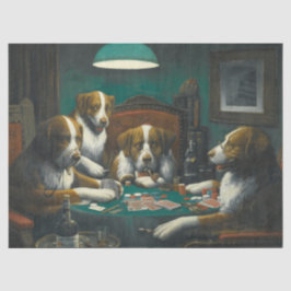 Papel De Seda Cães Jogando Poker (Jogo De Cartão Animal)