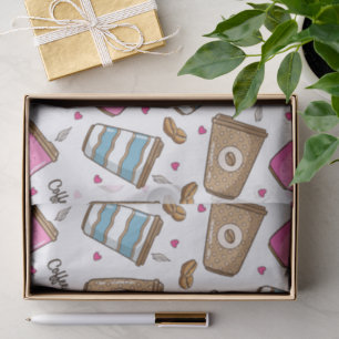Papel De Seda Café, Café Feijão, Corações, Café Lover