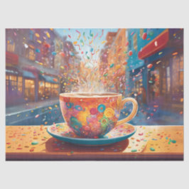 Papel De Seda Café Capricho Paisagem Urbana
