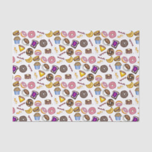 Papel De Seda Café da Manhã Brunch Comida Bagel Rosquinha Ovos d