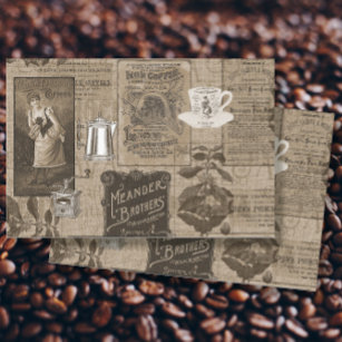 Papel De Seda Café Ephemera Vintage Publicidade Desarticulada