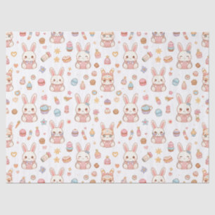 Papel De Seda Café Kawaii Bunny Páscoa Adoráveis Chibi Coelhinho