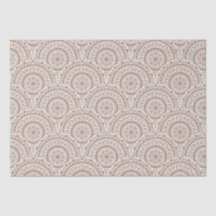 Papel De Seda Café Neutral Quente Ombre Dot Mandala Art Deco